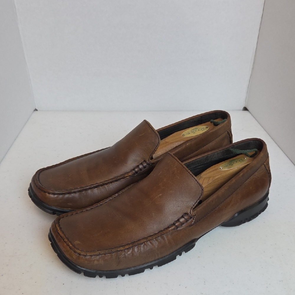 Kenneth Cole Men's Rock Solid Brown Leather Slip-On Casual Loafers. Sz 9M